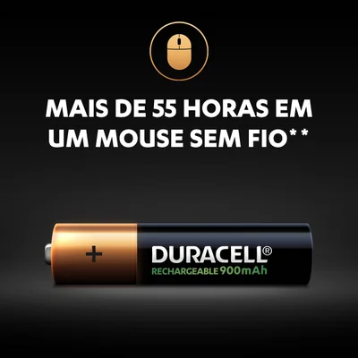 Pilha Recarregável AAA Duracell 900-mah, Cartela Com 4 Pilhas — foto 5