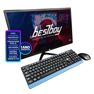 Computador All In One Brazil PC, Tela 21", Intel Core I5-3470S, 8GB RAM, SSD 480GB, Windows 10 Trial