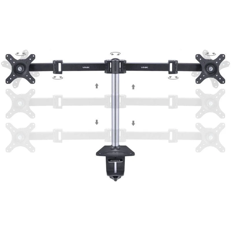 Imagem 4 de 5 do produto Suporte Para 2 Monitores 13 - 30", Vesa 100x100 - S2M310D