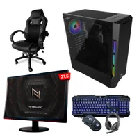 Pc Gamer Completo Neologic Nli83588, Amd Ryzen 5 5600g, 16GB, Radeon Vega 7, Integrado, SSD 240GB, 500w 80 Plus + Cadeira