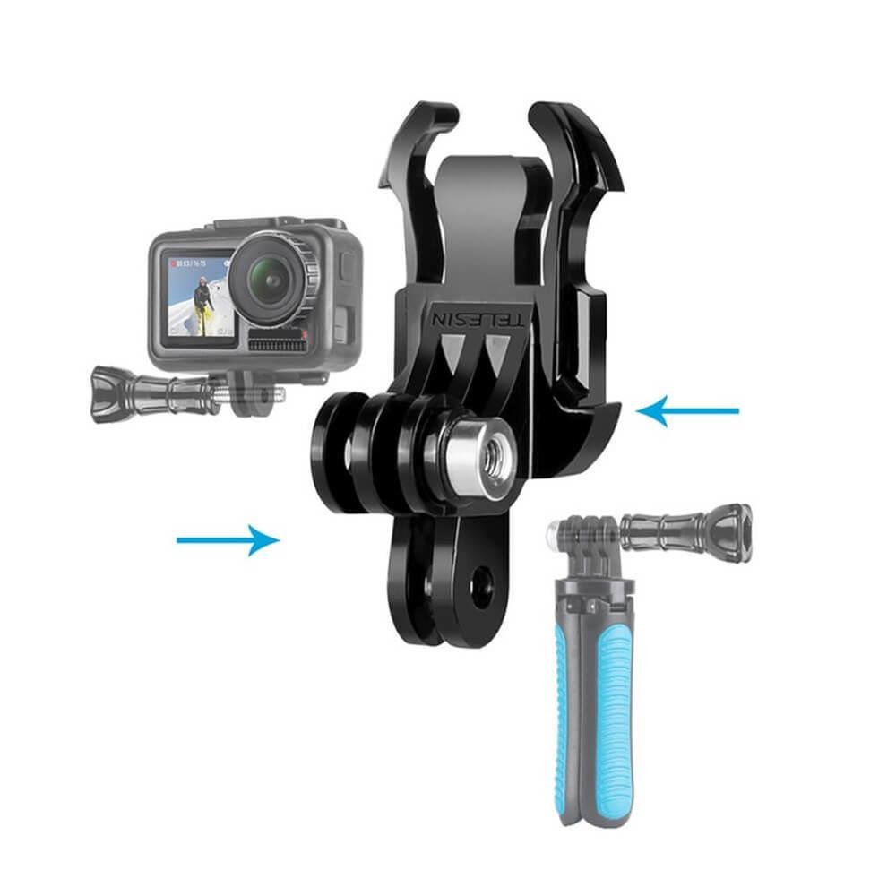 Imagem 2 de 5 do produto Suporte Adaptador J-hook Duplo Para Gopro E Câmeras Similares - Telesin