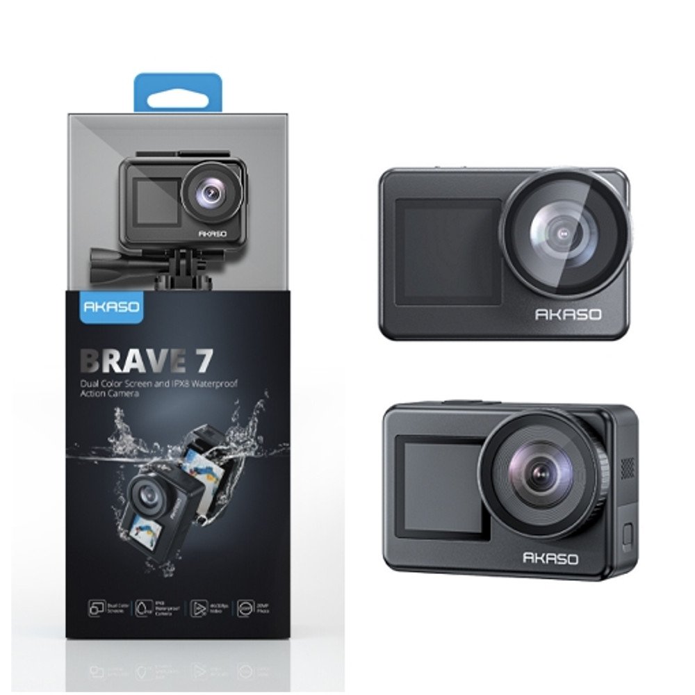 Câmera De Ação Akaso Brave 7 Wi-fi À Prova D'água 4k/20mp