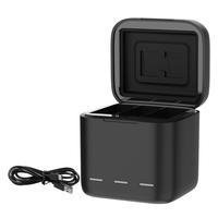 Carregador Triplo Preto Para Gopro 9, 10 E 11 Black - Telesin