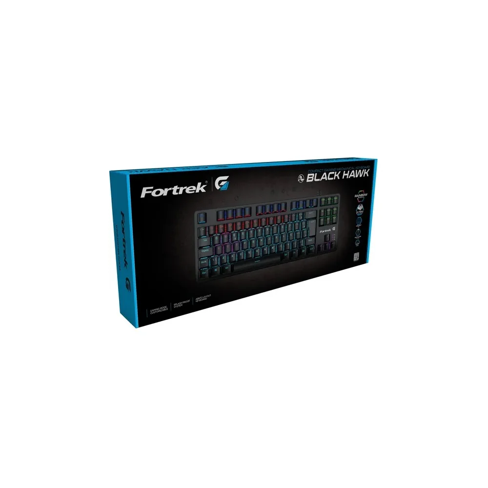 Teclado Mecânico Gamer Fortrek Black Hawk, Preto, Switch Brown, ABNT2, Compact