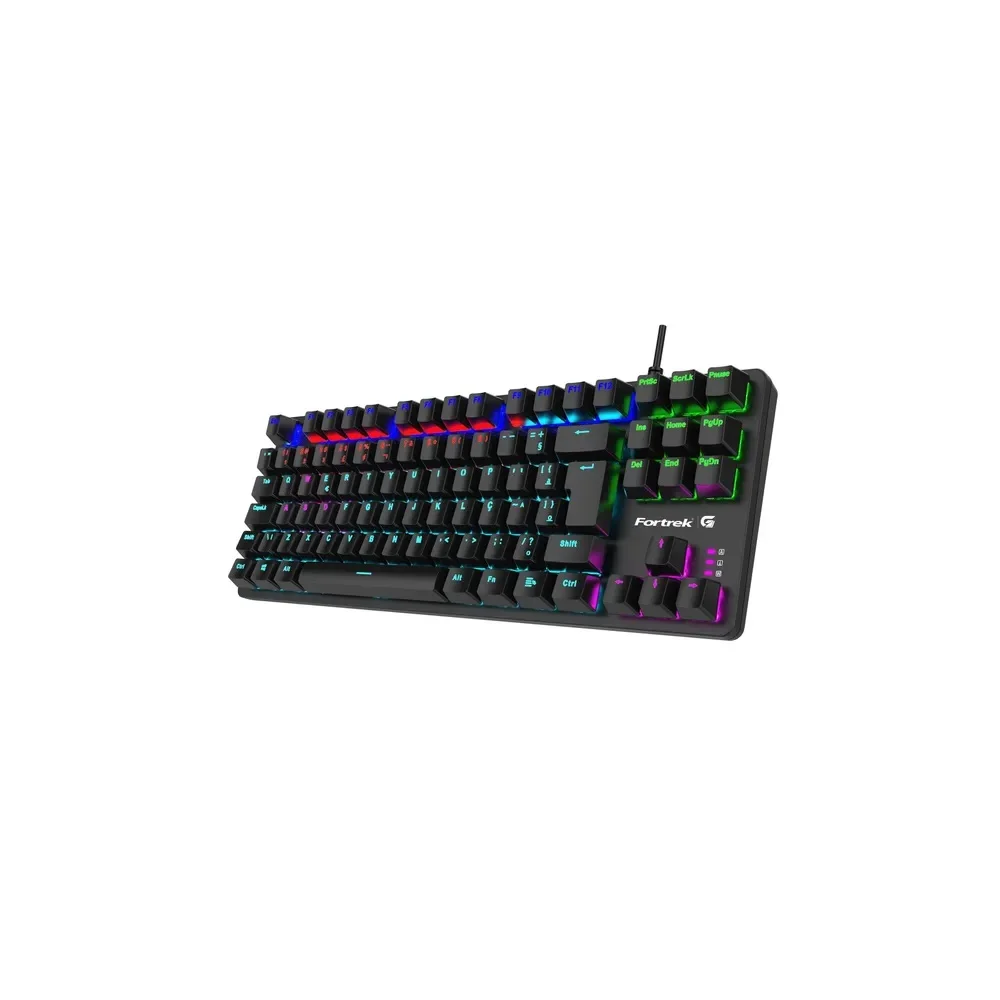 Teclado Mecânico Gamer Fortrek Black Hawk, Preto, Switch Brown, ABNT2, Compact