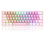 Teclado Mecânico Gamer Compacto Redragon Fizz Rosa E Branco Rgb K617-rgb-pw