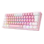Teclado Mecânico Gamer Compacto Redragon Fizz Rosa E Branco Rgb K617-rgb-pw