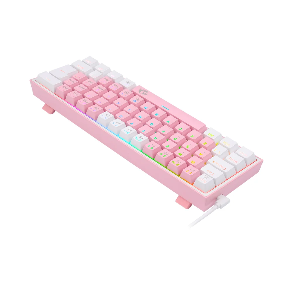 Teclado Mecânico Gamer Compacto Redragon Fizz Rosa E Branco Rgb K617-rgb-pw Teclado Mecânico Gamer Compacto Redragon Fizz Rosa E Branco Rgb K617-rgb-pw
