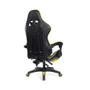 Cadeira Gamer Prizi PZ1006E, Até 120 Kg, Couro sintético de PU, Ângulo ajustável, Descanso de pé, Amarela