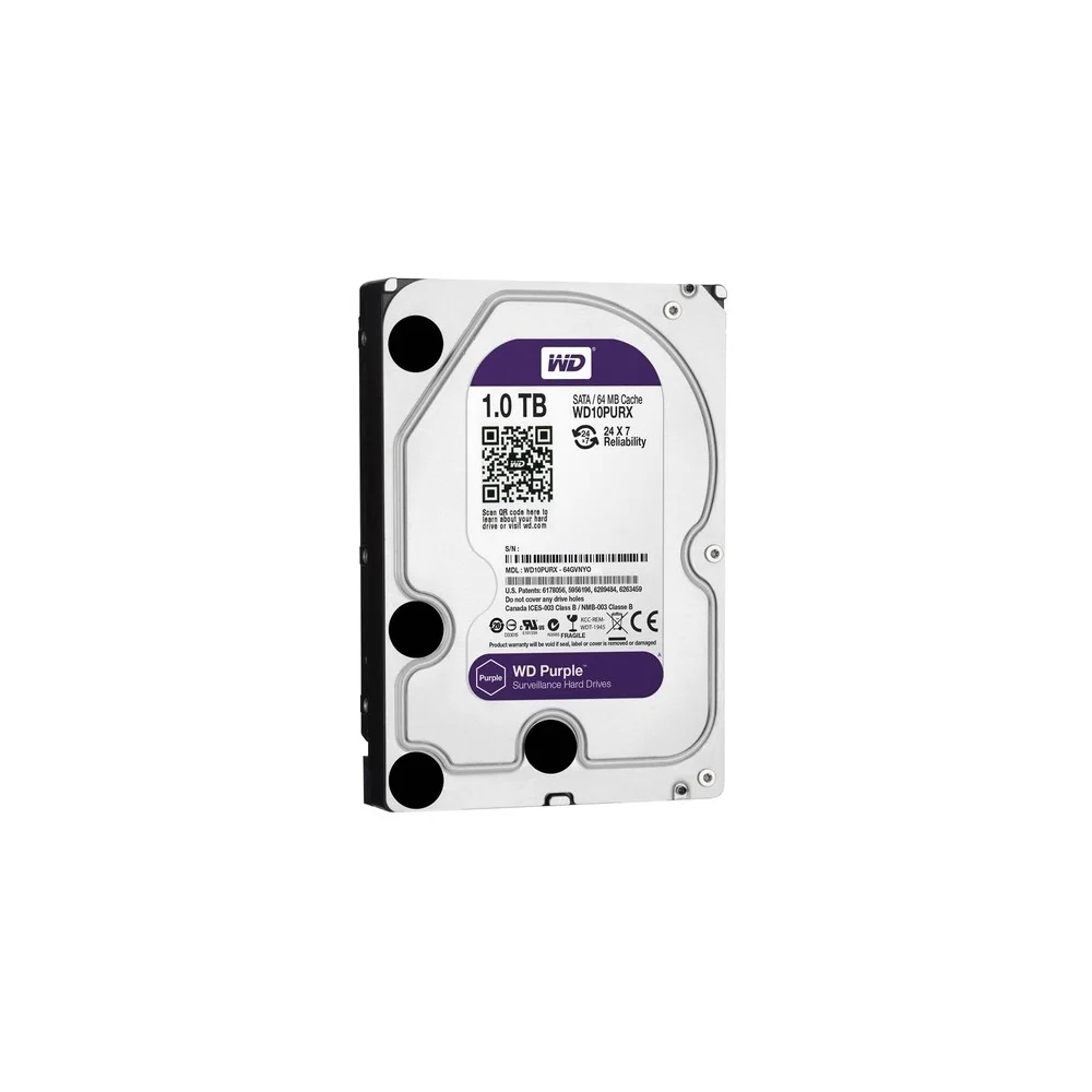 HD Interno WD 1TB Purple, 3.5, Roxo - WD10PURX HD Interno WD 1TB Purple, 3.5, Roxo - WD10PURX