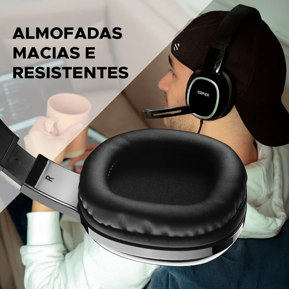 Imagem 3 de 5 do produto Headset Usb Profissional Com Placa De Som E Áudio Digital - Edifier K815 Com Microfone E Drivers De 40mm