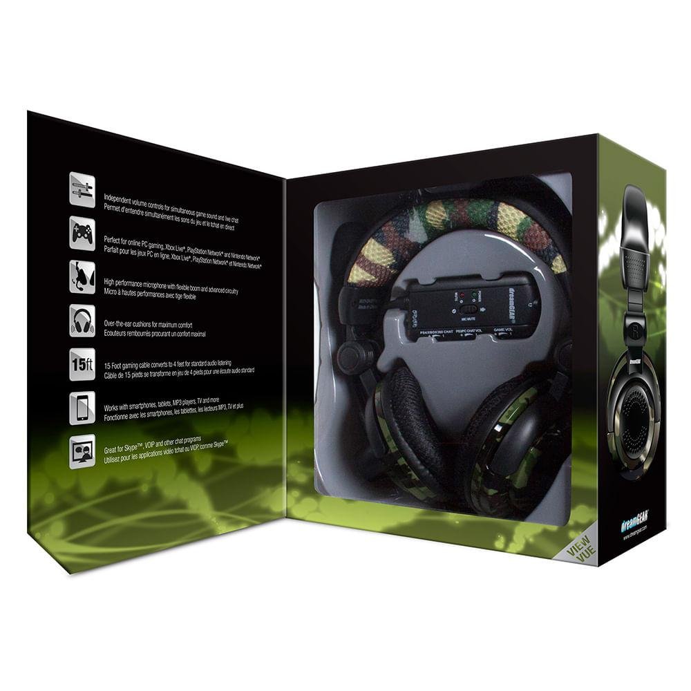 Imagem 2 de 5 do produto Headset Universal Elite, Xbox One/PS4/PC, Camuflado, Dreamgear