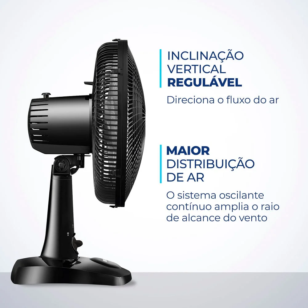 Imagem 5 de 5 do produto Ventilador De Mesa Mondial Super Power, 40cm, 6 Pás, 140W, Preto, 220v - Vsp-40-b