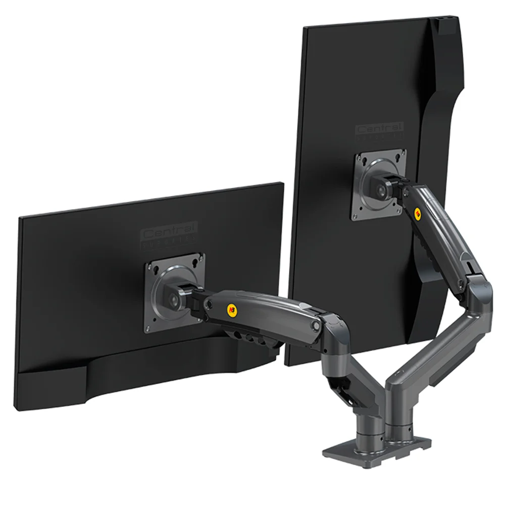Imagem 3 de 5 do produto Suporte Para 2 Monitores 15 A 27" Articulado, Pistão A Gás, F160 NB