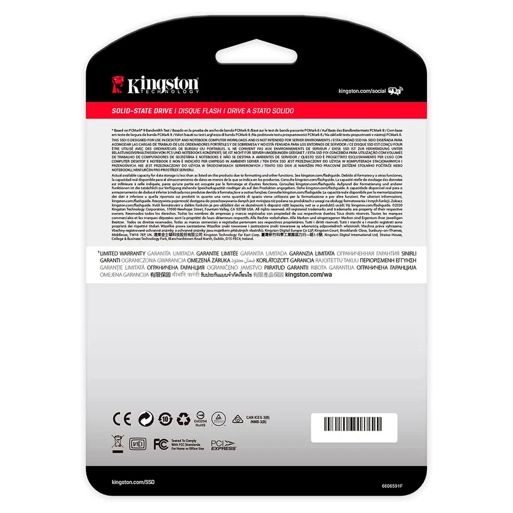 Imagem 3 de 3 do produto SSD M.2 250GB Kingston Nvme Nv1 35x, Snvs/250G, 2100mb/s