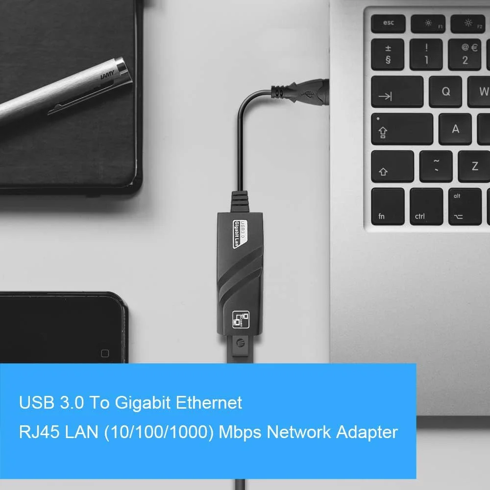 Imagem 5 de 5 do produto Cabo Adaptador USB 3.0 Para Gigabit Ethernet Rj45 (10/100/1000) Mbps Knup