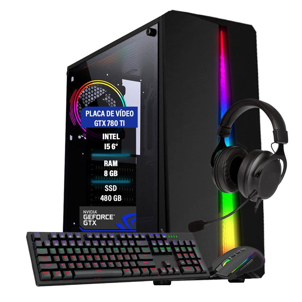 Pc Gamer Completo Smart Pc SMT81072 i5 8GB (Geforce gtx 1050TI 4GB) 1TB +  Cadeira Gamer