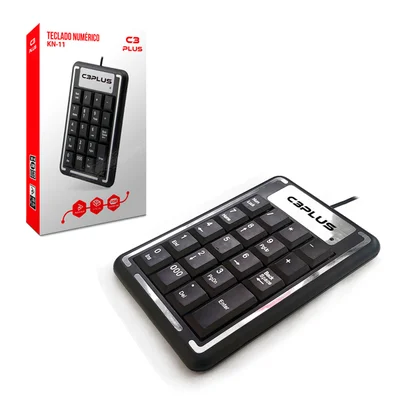 Teclado Numérico C3tech Kn-11bk, Usb, 19 Teclas, Membrana, Preto