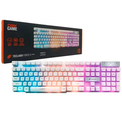 Teclado Gamer Force-x Usb Oex Iluminado Branco Tc201