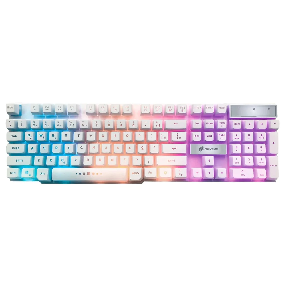 Imagem 4 de 4 do produto Teclado Gamer Force-x Usb Oex Iluminado Branco Tc201