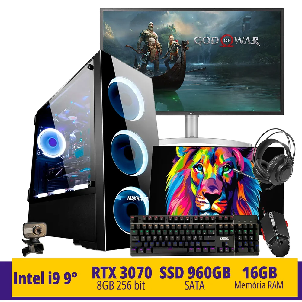 ゲーミングPC/Windows11/RTX3070/SSD512GB/HDD1TB Pc Gamer I9 Rtx 3070 HD 1TB SSD Mon 315 KaBuM