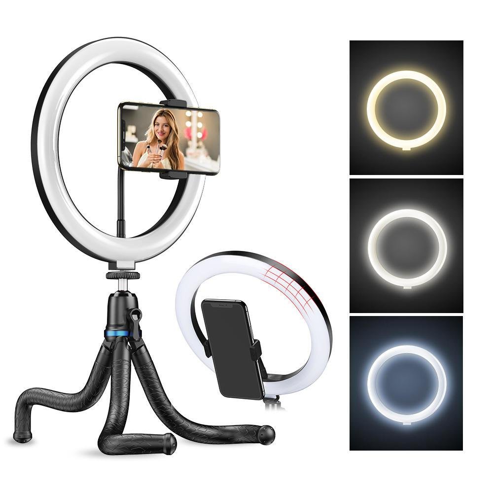 Imagem 2 de 5 do produto Iluminador Circular De Led Ring Light 26cm Com Tripé Flexível - Apexel