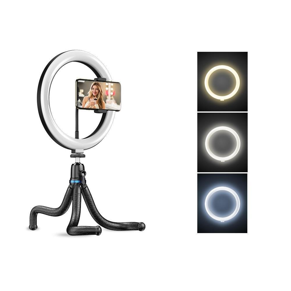 Imagem 3 de 5 do produto Iluminador Circular De Led Ring Light 26cm Com Tripé Flexível - Apexel
