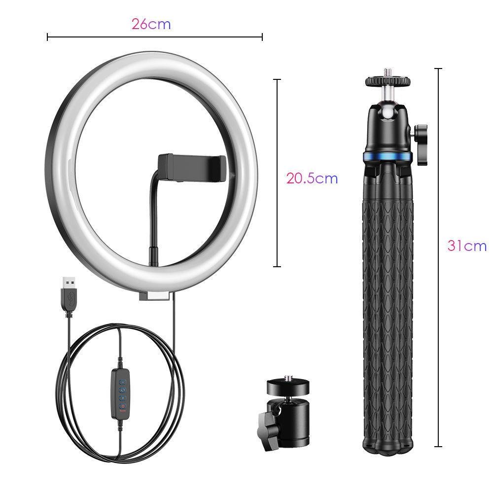 Imagem 4 de 5 do produto Iluminador Circular De Led Ring Light 26cm Com Tripé Flexível - Apexel