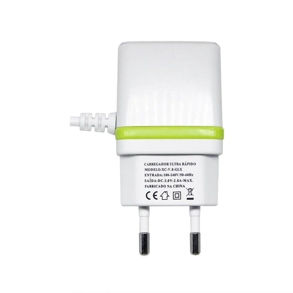 Imagem 2 de 5 do produto Carregador X-cell Ult Ráp. Micro Usb V8 Ent.usb 2.8a C/led