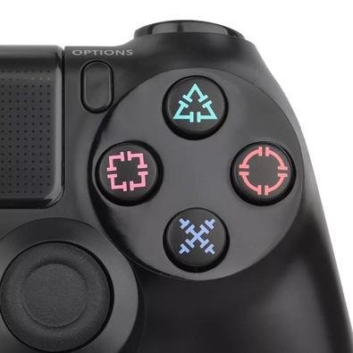 Controle PS4 compatível Playstation 4 Sem Fio com Touch - Preto