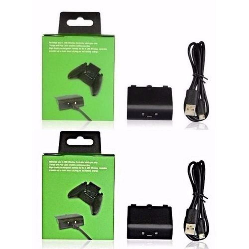 Kit 2 Bateria E Cabo Carregador Controle Xbox One Play Kit 2 Bateria E Cabo Carregador Controle Xbox One Play