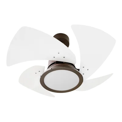 Ventilador De Teto Venti-delta Tornado Led 4 Pás Marrom/branco 3000k Luz Amarela - 220V