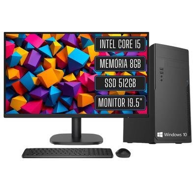 Computador Completo 3green, Intel Core i5, 8GB RAM, 512GB SSD, Windows 10, Monitor LED 19.5"