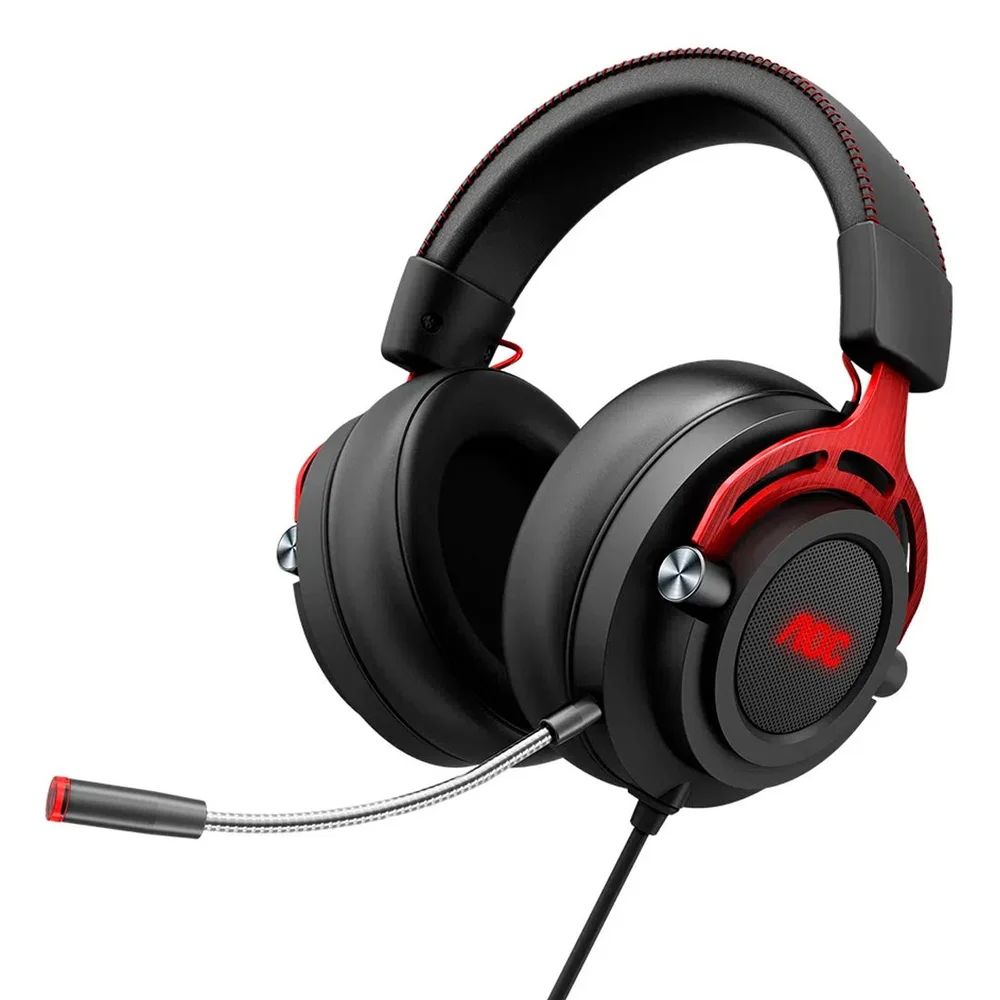 Imagem 3 de 5 do produto Headset Gamer AOC GH210, Driver De 50Mm, LED E Microfone Removível - GH210RA1B