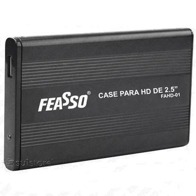 Case Gaveta Para HD 2.5 Sata De Notebook Sata Usb 2.0 Preto Alumínio Feasso - Fahd-01