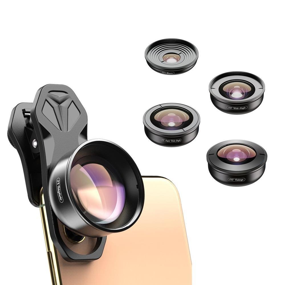 Imagem 4 de 5 do produto Kit De Lentes Para Celular Apexel - Wide / Superwide / Macro / Telefoto / Fisheye