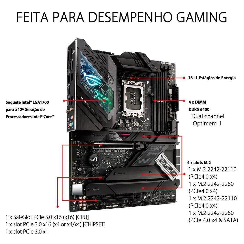 PlacaMe Asus ROG Strix Z690F Gaming Intel KaBuM