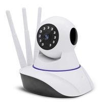 Câmera Ip Sem Fio 360 graus 3 Antenas HD Wifi Rj45 Visão Noturna Onvif