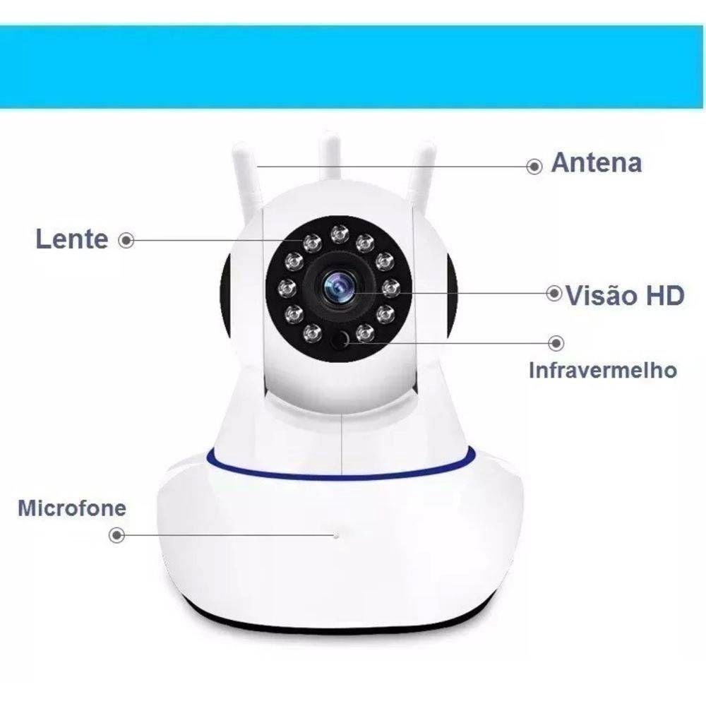 Camera Ip Wifi C/ Áudio Visão Noturna Alarme Camera Ip Wifi C/ Áudio Visão Noturna Alarme