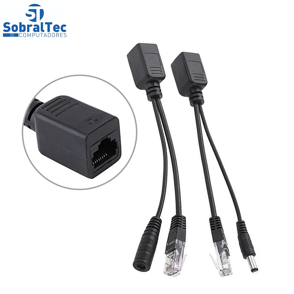Imagem 3 de 5 do produto Cabo Injetor Poe De Alimentação Passiva Ethernet ( Par Macho E Fêmea)