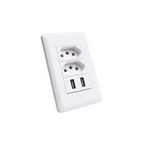 Tomada De Parede Dupla Bivolt C/usb Duplo