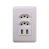 Kit 2 Tomada Com Dupla Tomada 2 Usb 5v 2.1a Parede