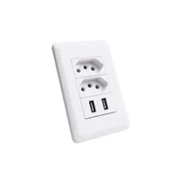 Tomada Dupla Espelho De Parede Usb 3.0 5v 3a Bivolt