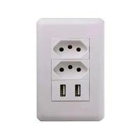 Tomada Bivolt De Parede 2 Entradas Usb Carregador Universal Dispositivos Celular