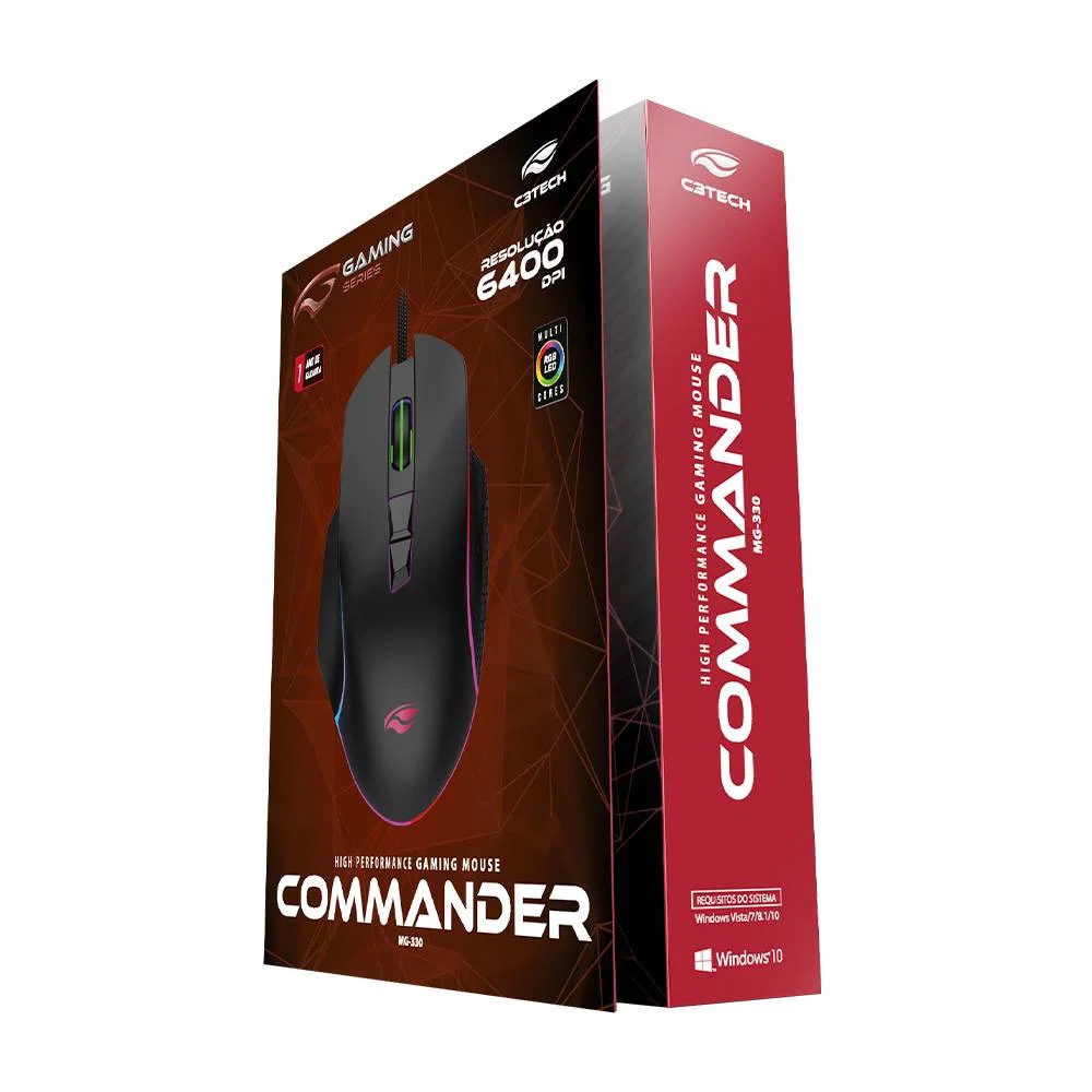 Imagem 3 de 4 do produto Mouse USB Gamer Commander, C3tech - MG-330BK