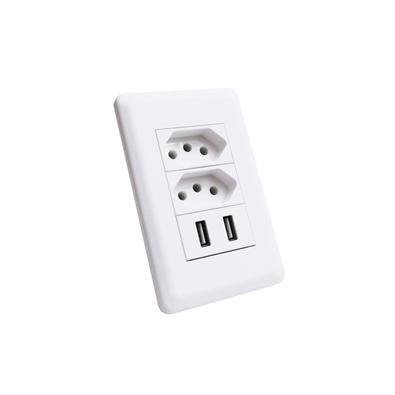 Tomada Usb Com 2 Alimentador E 2 Tomadas