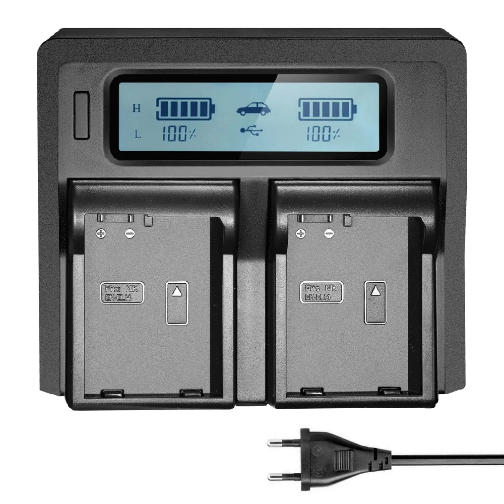Carregador Duplo Rápido Para Bateria Nikon En-el14 Com Usb - Bivolt Carregador Duplo Rápido Para Bateria Nikon En-el14 Com Usb - Bivolt