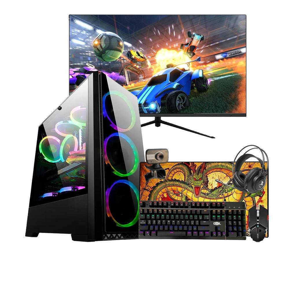 PC Gamer Completo Blue PC Intel i7 16GB RX 550 4GB SSD 240GB Monitor 19 -  Kit Gamer Teclado Mouse Headset - Fonte 500w