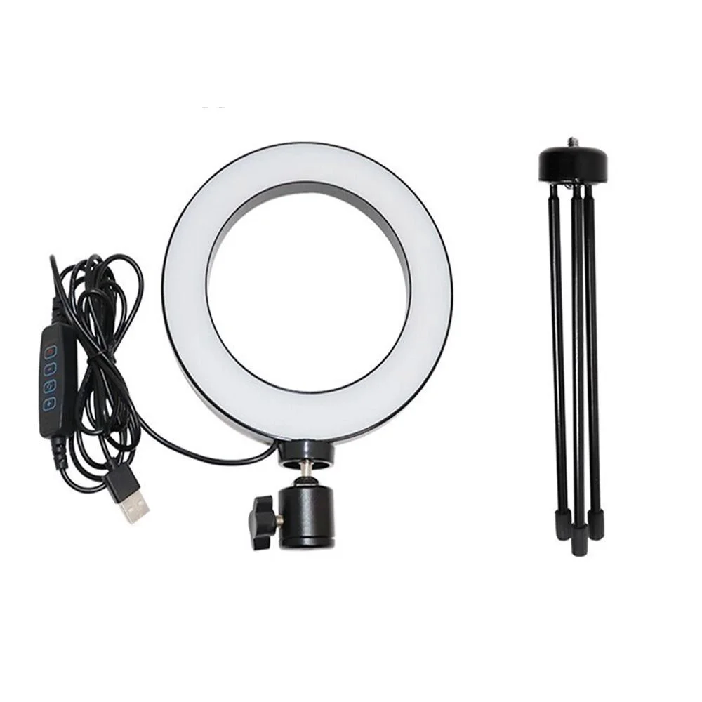 Imagem 5 de 5 do produto Ring Light 6 Polegadas Iluminador De Led Com Tripe Usb 16cm