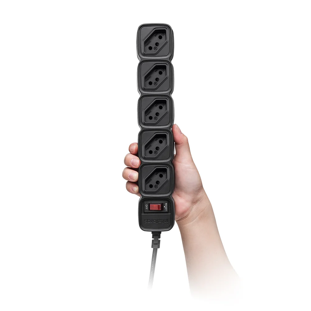 Imagem 4 de 5 do produto Protetor Dps Intelbras Filtro De Linha 5 Tomadas Epe 205+ Bivolt Preto Microdisjuntor - 4824203